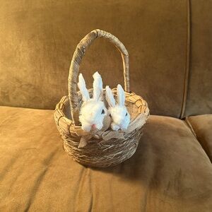 COPY - Woven Easter Basket with White Bunnies by Ashland